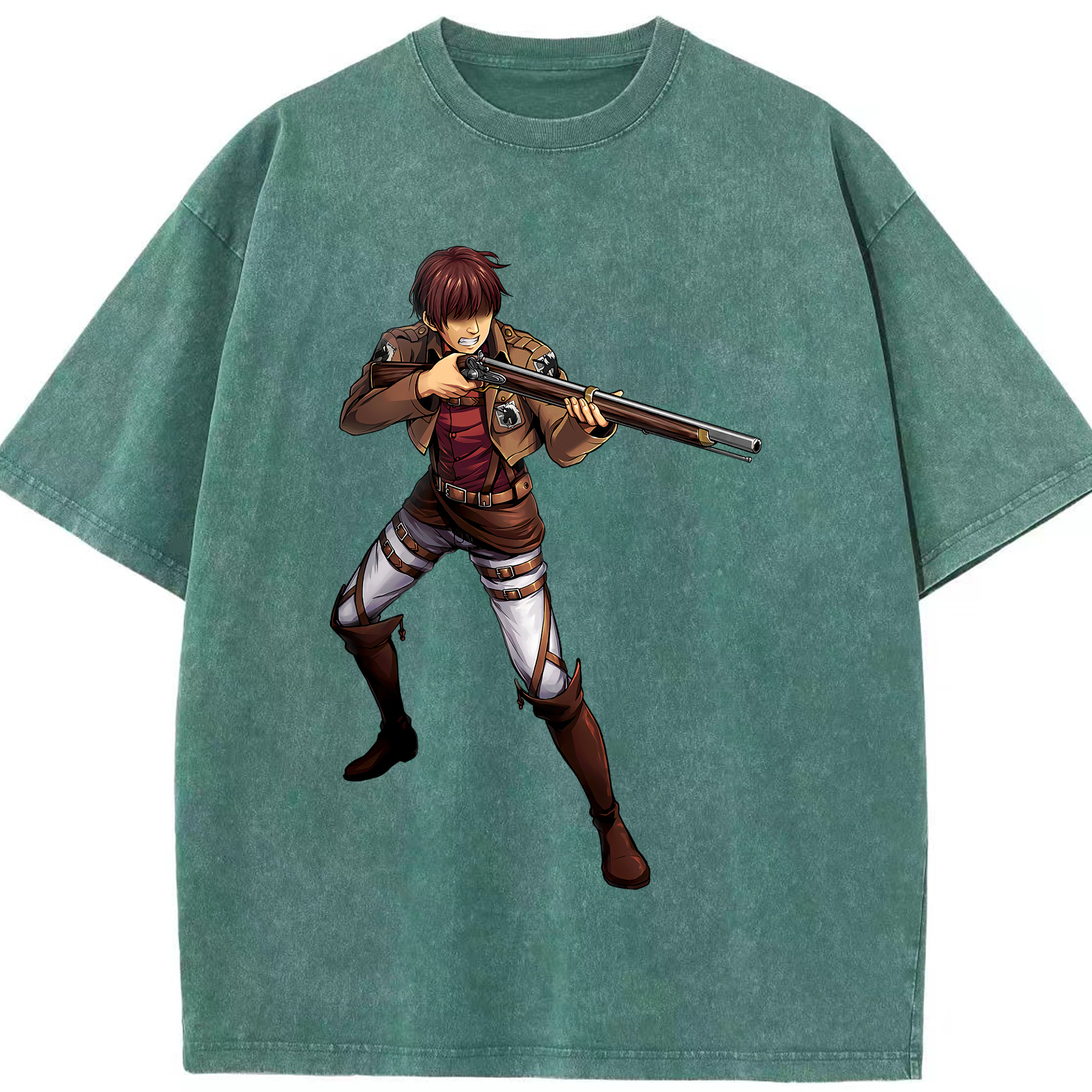 （画像用） 進撃の巨人 Attack on Titan 綿100% ヴィンテージ風 半袖Tシャツ（フロントプリント）